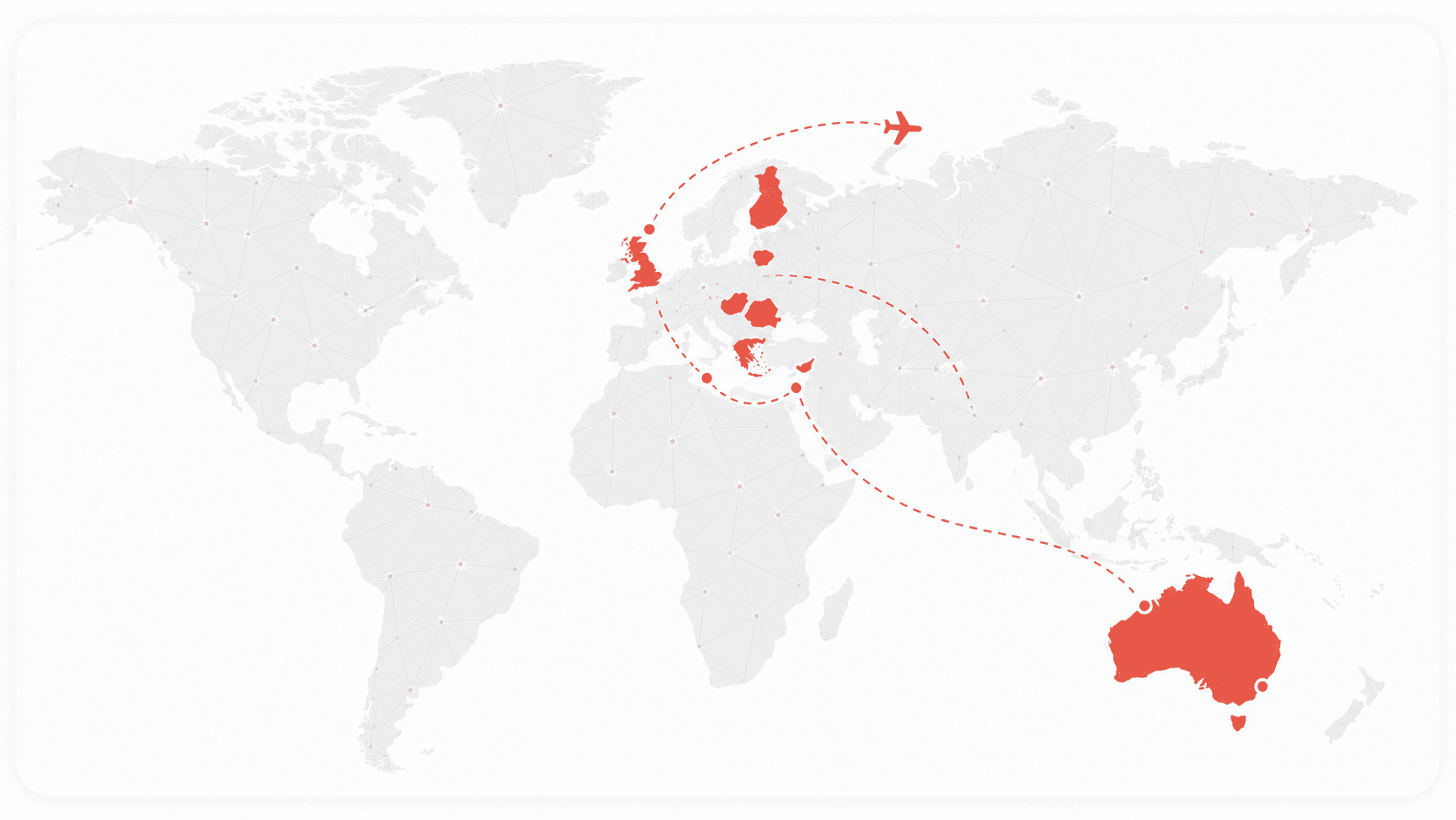 World map showing Admission OnBoard's reach