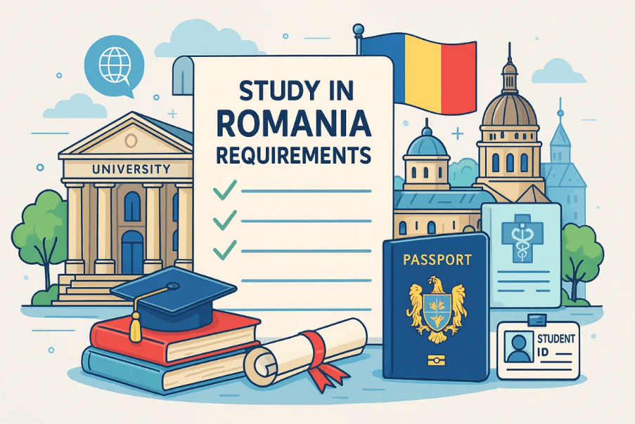 Passport, visa stamps, and travel compass