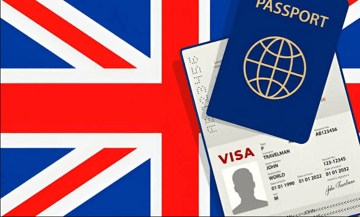 Passport, visa stamps, and travel compass