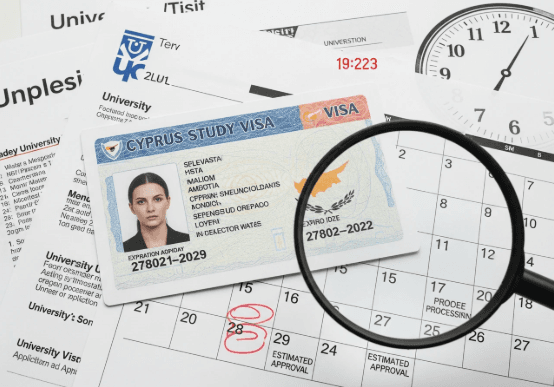 Passport, visa stamps, and travel compass