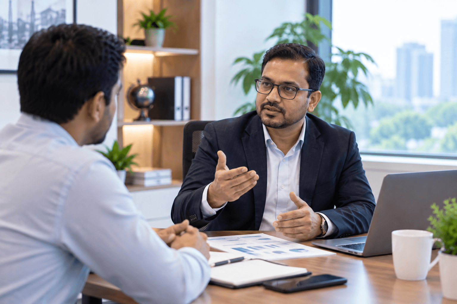 Study abroad consultant explaining services